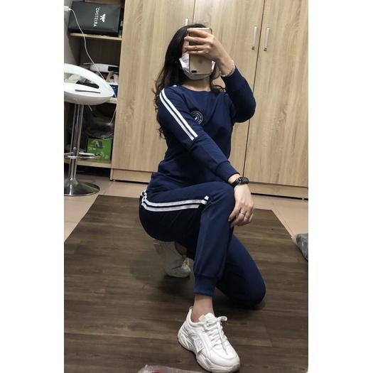 Bộ mặc nhà thu đông nữ chất nỉ cotton da cá cao cấp