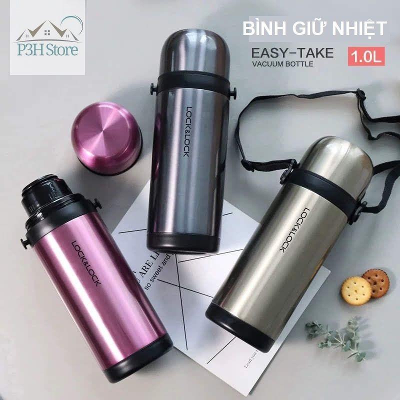 Bình Giữ Nhiệt Loại Lớn Lock&Amp;Lock Easy Take Dung Tích 1L Có Dây Đeo Lhc1439 P3Hstore - Xanh Nhạt Lhc1439