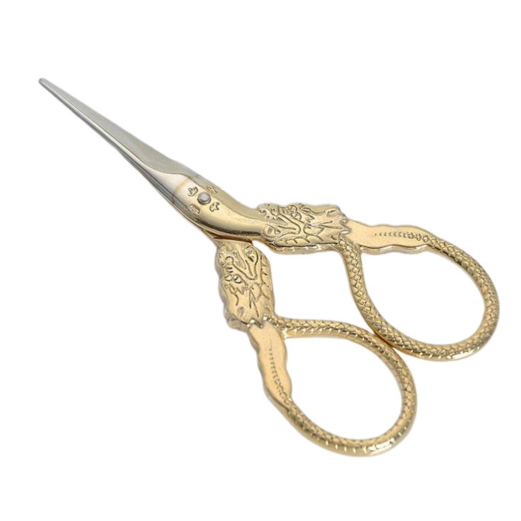 Vintage Dragon Pattern Sewing Scissors Trimming Dressmaking Shears Cross Stitch Stainless Steel Tailor Scissors for Sewing Embroidery Fabric