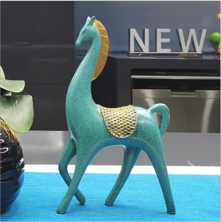 Cặp tượng ngựa trang trí decor mang lại hạnh phúc sung túc an lộc chất liệu hỗn hợp , sơn thủ công độ chi tiết