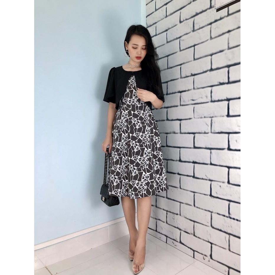 Đầm xòe đính áo khoác ngoài