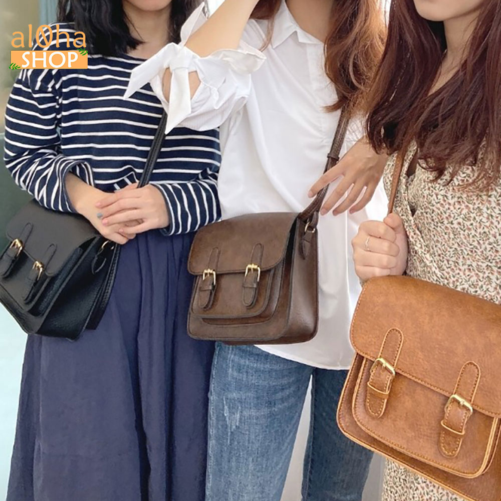 Túi đeo chéo, đeo vai T0128 Ulzzang nữ da cao cấp chống thấm nước, bền bỉ unisex nam nữ - al0ha Shop