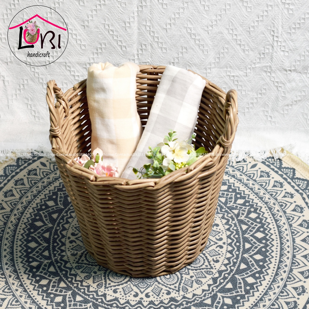 - Sọt đựng đồ đan dây nhựa bộ 3 hình tròn côn đáy - siêu bền, sang trọng