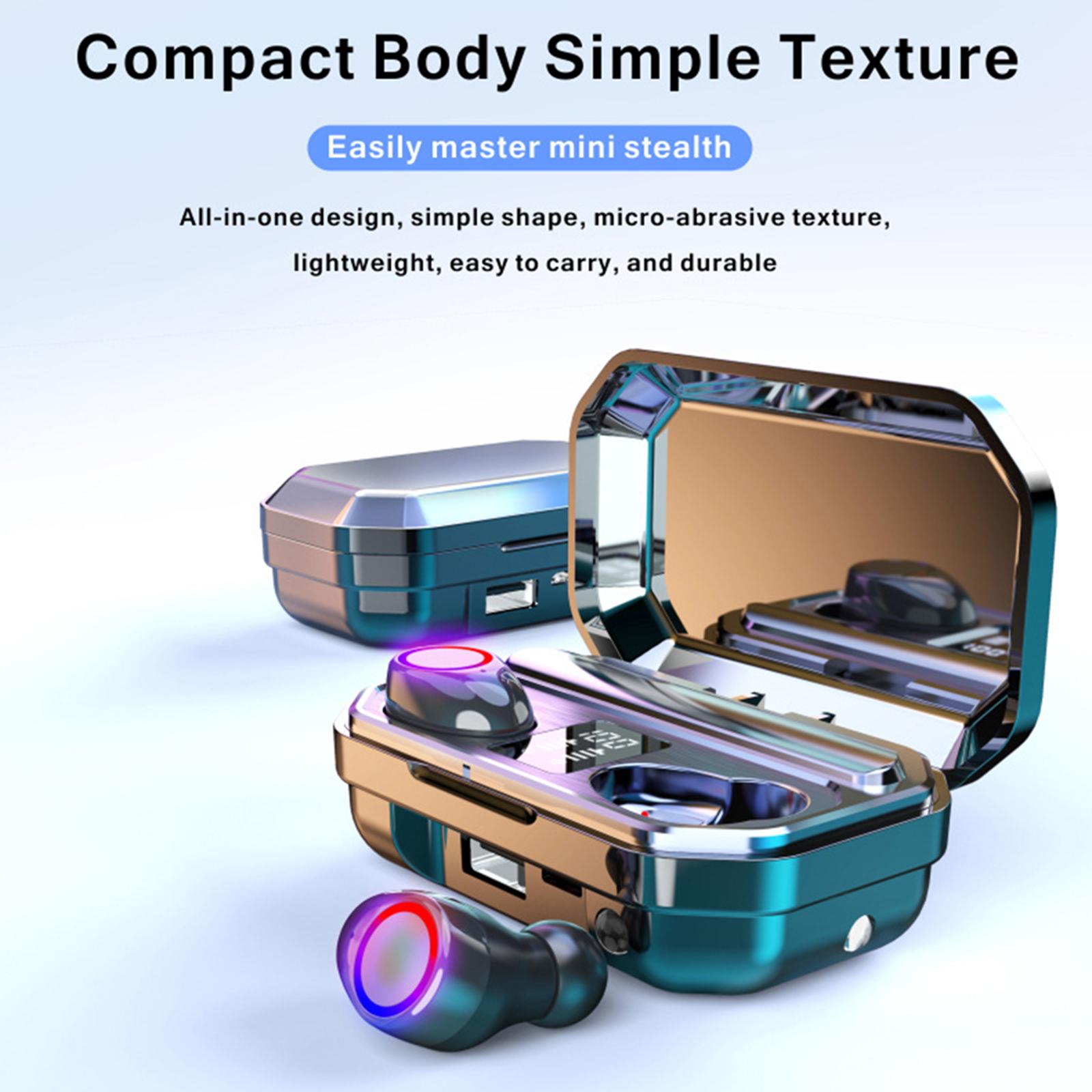 M12 Mini Earbuds BT5.0 True Wireless Headphones Smart In-Ear Headset with Mic Charging Box Digital Display Pick Up Automatic Pairing