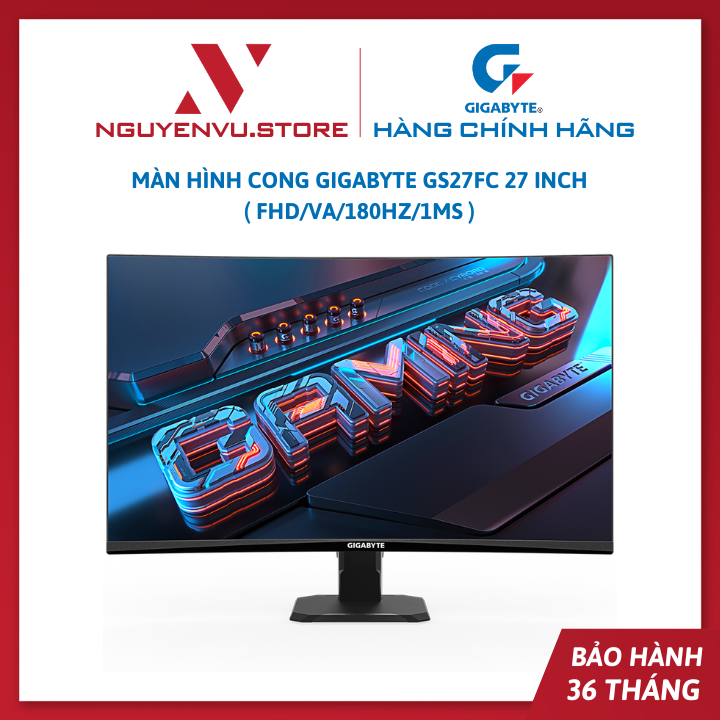 Màn Hình Cong Gigabyte GS27FC 27 inch ( FHD/VA/180Hz/1ms ) - Hàng Chính Hãng