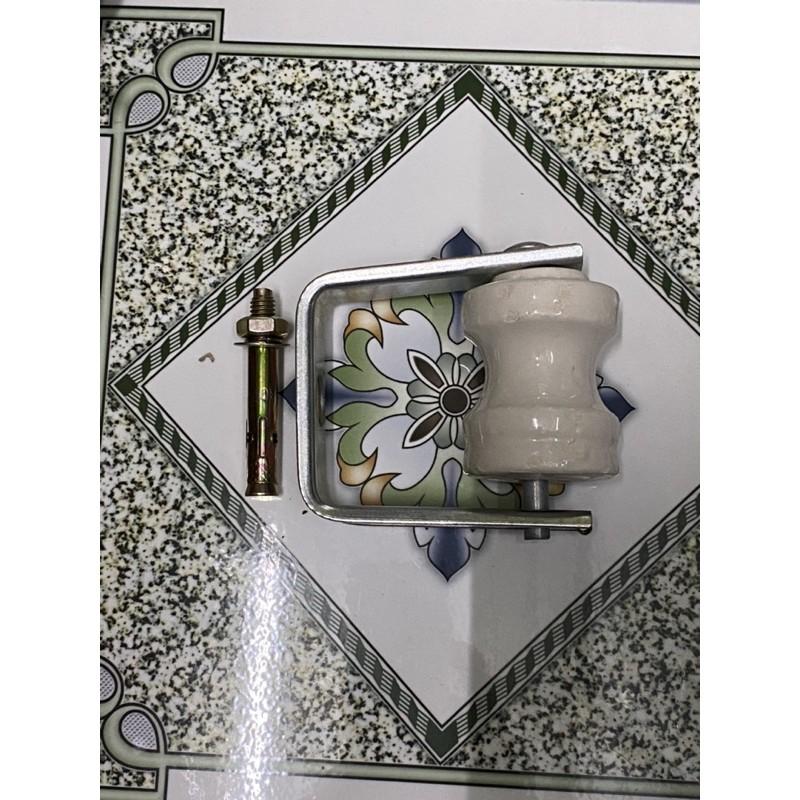 COMBO SỨ CÁCH ĐIỆN ỐNG CHỈ 7P + MÓC TREO CHỬ U SIÊU BỀN+ TẤC KÊ SẮT M10x80