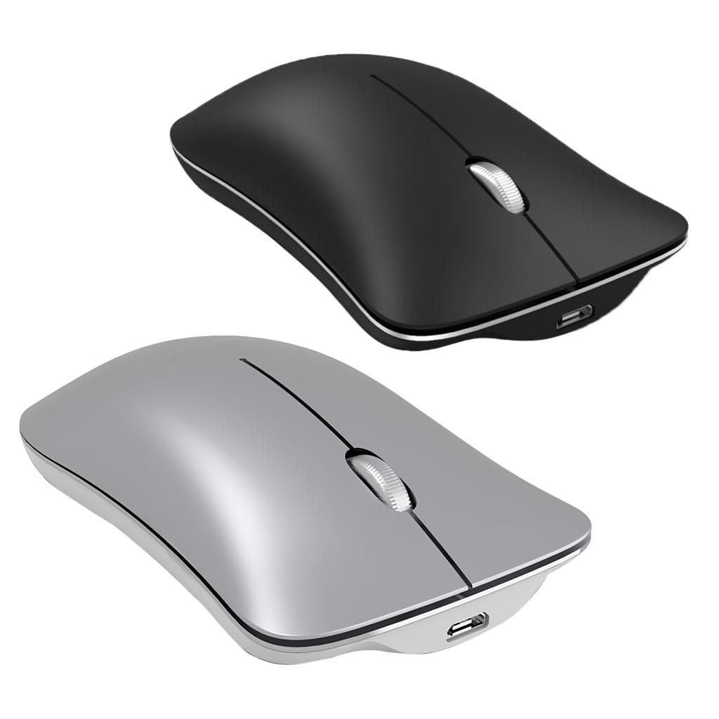 2.4G Rechargeable Wireless Mouse W/ USB Receiver Fashion Metal Office Mice
