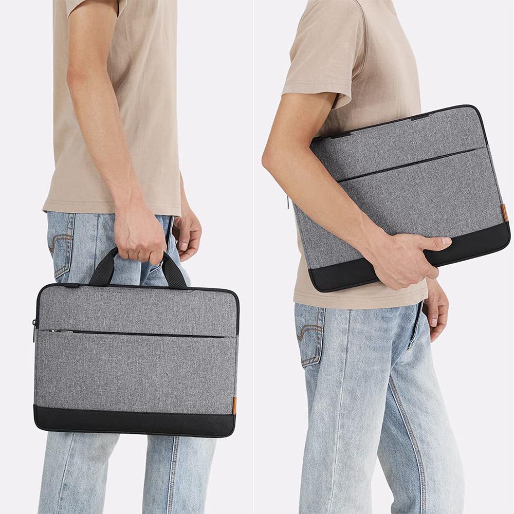 14 15.6 17.3 Inch Chống Nước Laptop Thời Trang Đựng Túi Đeo Vai Túi Đựng Máy Tính Màu Xám