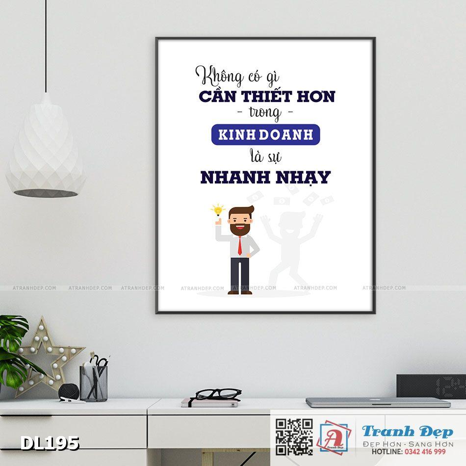 Tranh động lực trang trí phòng làm việc - Không có gì cần thiết hơn trong kinh doanh là sự nhanh nhạy - DL195