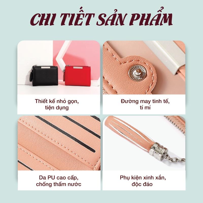 Ví ngắn nữ mini cầm tay chính hãng TAOMICMIC thời trang đựng tiền nhỏ gọn dễ thương da cao cấp TM07