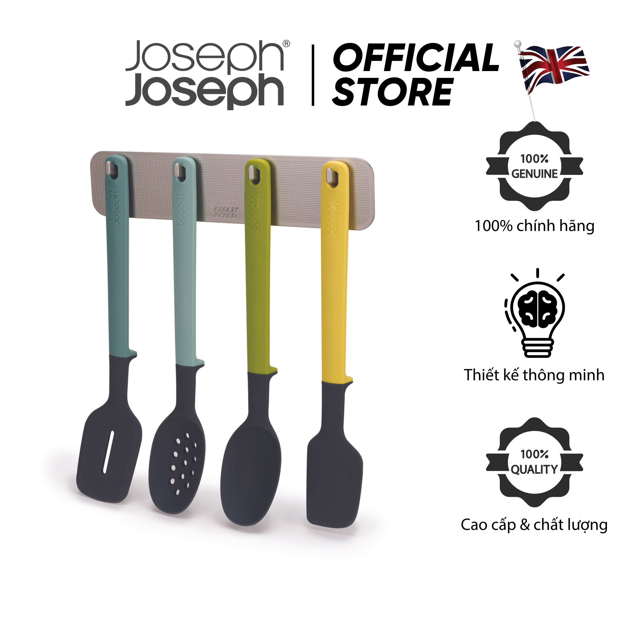 Bộ muỗng treo tường cao cấp Joseph Joseph 101782 - DoorStore Utensils 4-piece Set