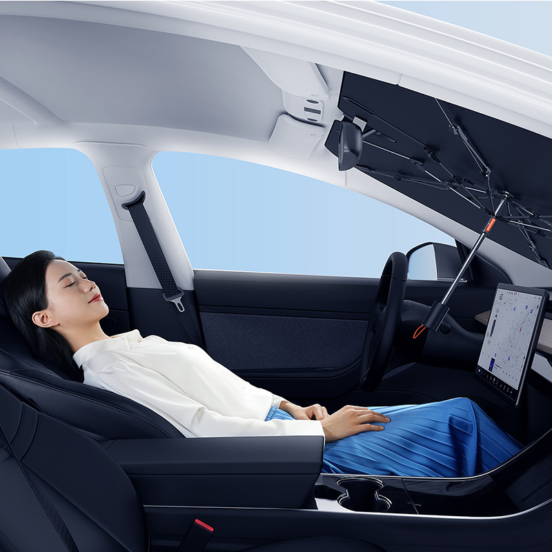 Dù Che Nắng Cửa Kính Trước Có Thể Xếp Lại Dùng Cho Xe Ô Tô Baseus CoolRide Doubled-Layered Windshield Sun Shade Umbrella Pro - Hàng chính hãng