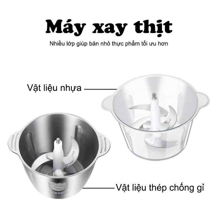 Máy xay đa năng, Máy Xay Thịt Cối Inox 300W Dung Tích 2L- 3L Công Suất Lớn, Xay Nhuyễn