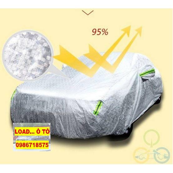 Bạt phủ ô tô Hyundai Accent cao cấp 3 lớp tráng bạc cách nhiệt, chống nước, chống trộm gương