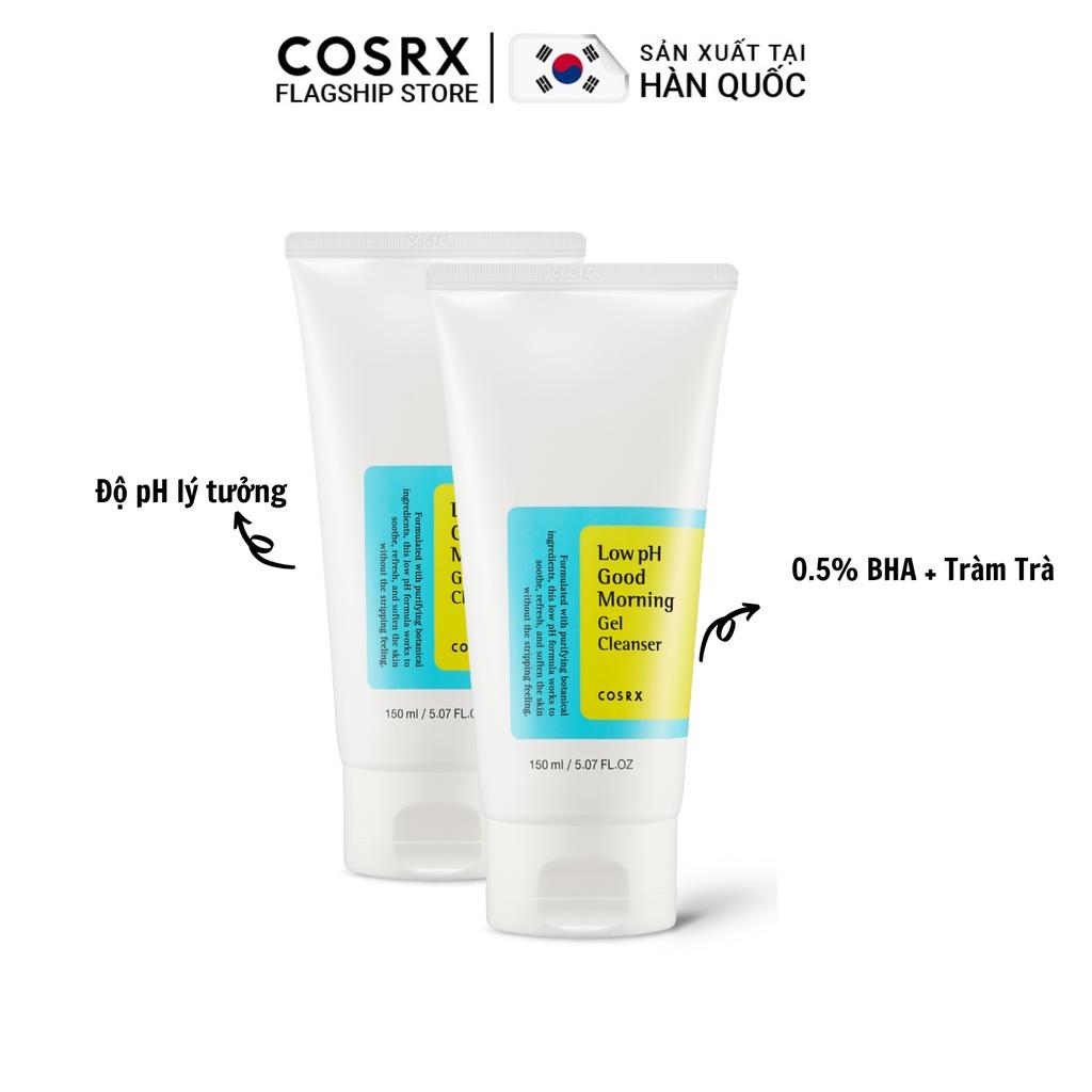 Combo 2 Gel Rửa Mặt (Tràm Trà, 0.5% BHA) COSRX Low pH Good Morning Gel Cleanser (150ml)
