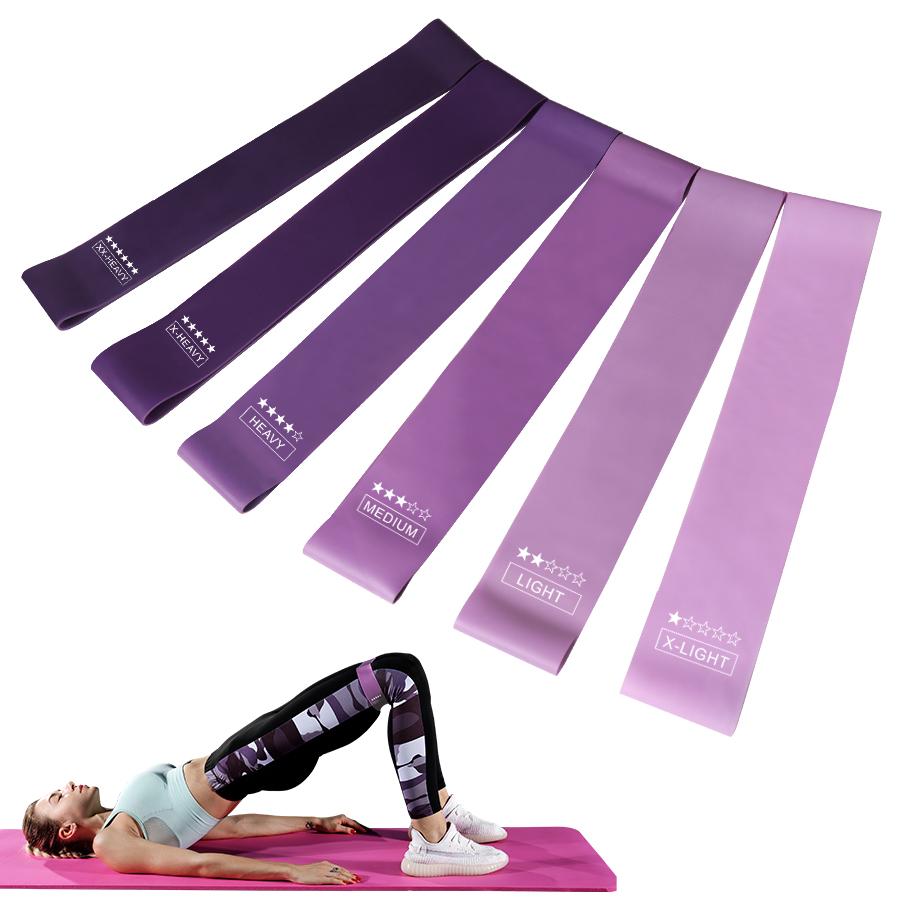 6 Cấp độ khác nhau Băng sức đề kháng Pilates Sport cao su thể dục Mini Bands tập thể dục Tắt máy tập luyện CrossFit Thiết bị: Heisebd