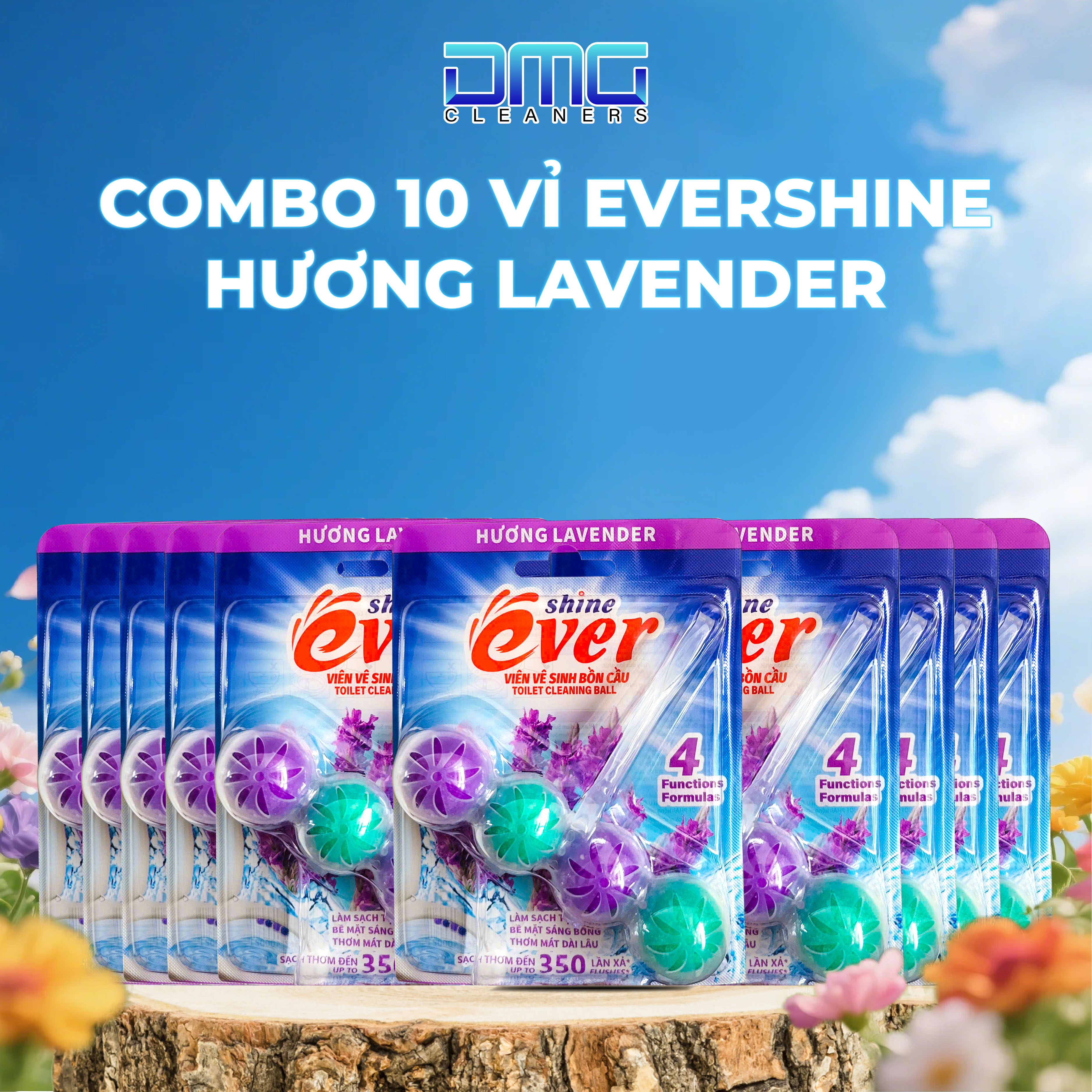 Combo 10 Vỉ Viên Treo Bồn Cầu Evershine (5 Chanh + 5 Lavender)  - Sạch Bay Vi khuẩn Sau Mỗi Lần Xả Nước