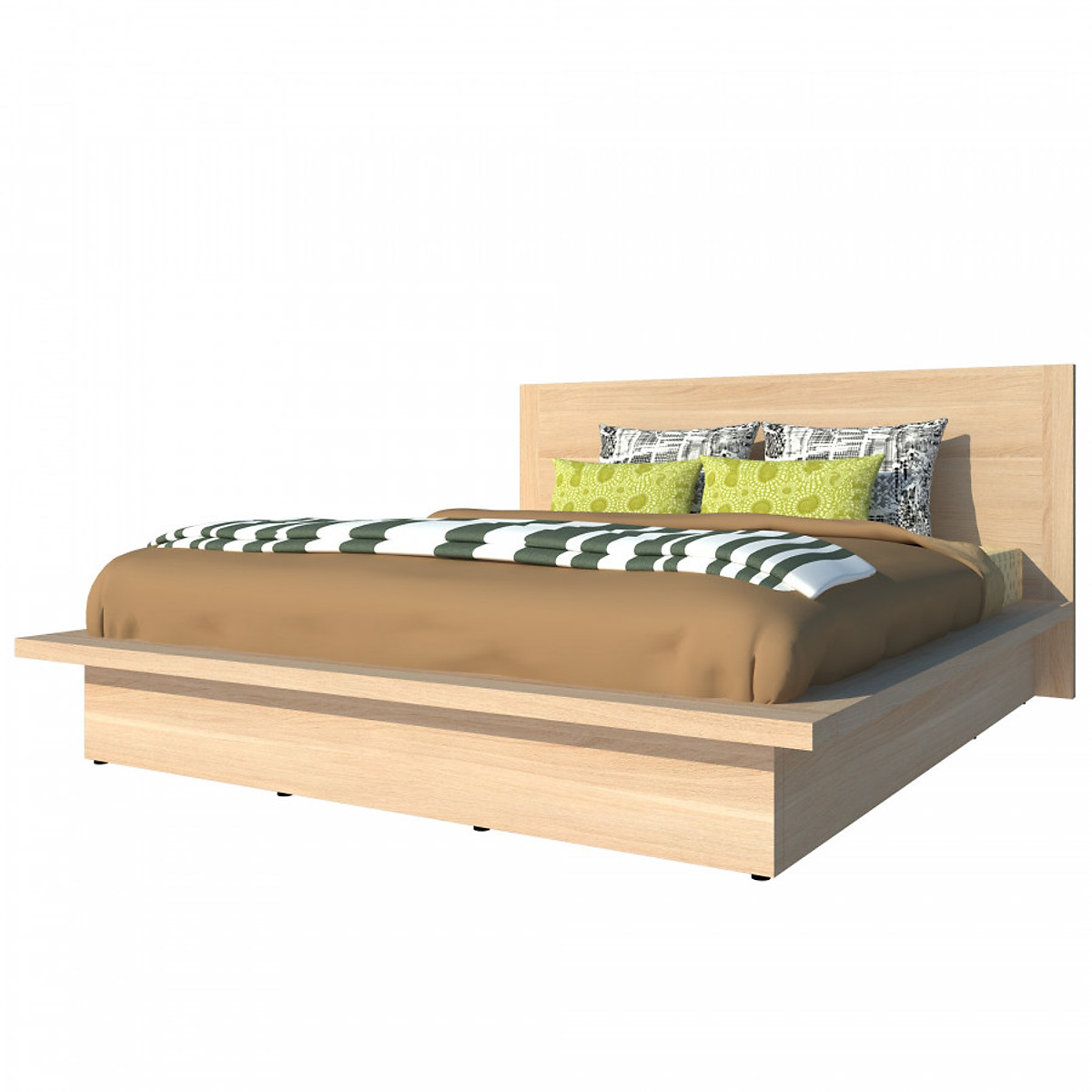 Giường ngủ cao cấp Tundo màu vàng sồi 160cm x 200cm