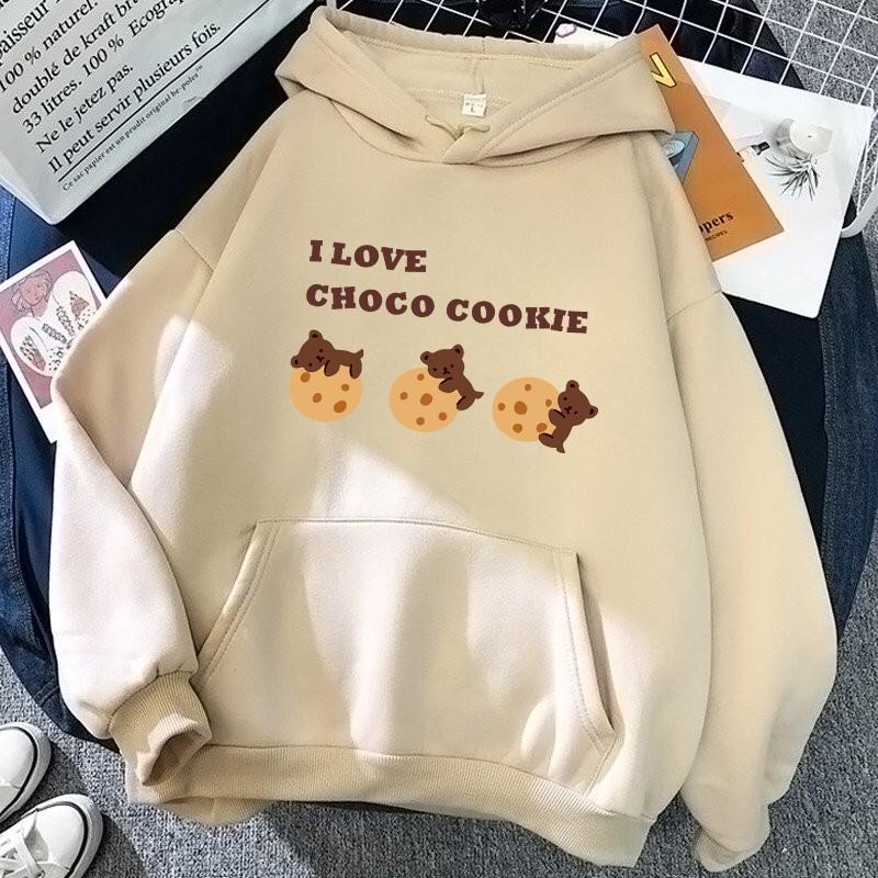 ÁO HOODIE NAM NỮ IN I LOVE CHOCO COOKIE