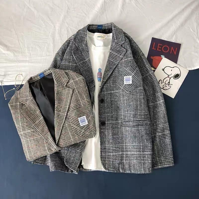 Áo Blazer Nam, Blazer Vest Nam Form Rộng Màu Đen Xám Dễ Phối Đồ Thời Trang Hàn Quốc BZ9