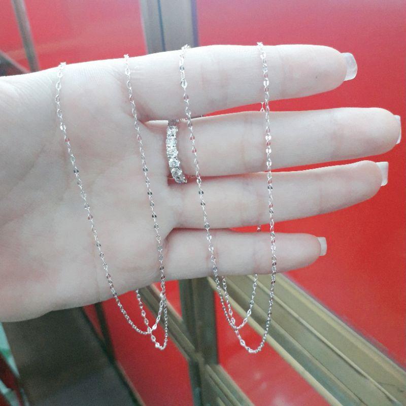 Dây chuyền bạc Ý lá dẹp sáng bản nhỏ  YN JEWELRY SL