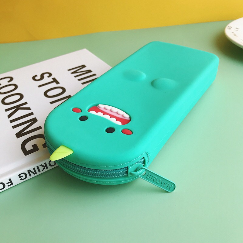Hộp bút, túi viết silicon phẳng hoạt hình dễ thương
