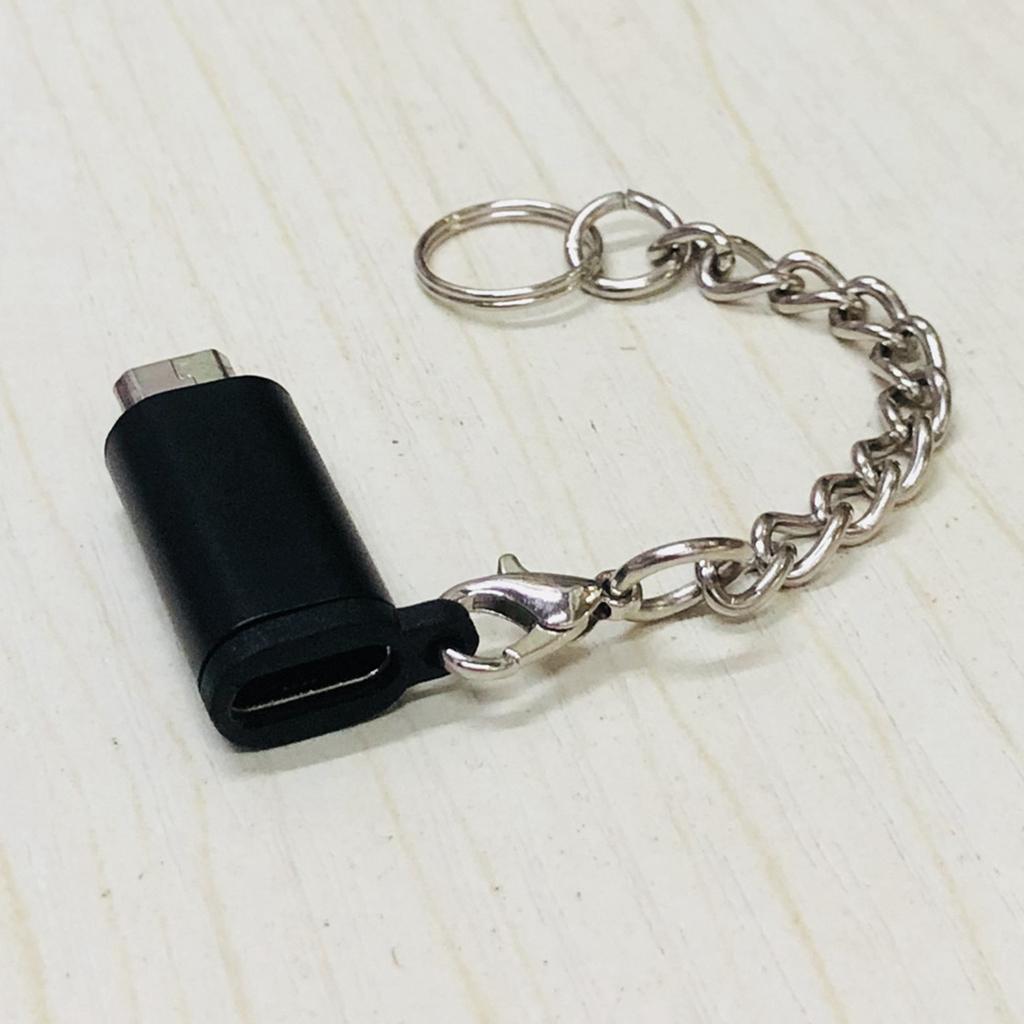 Type C Adapter With Keychain Charger To Micro USB Converter Connector