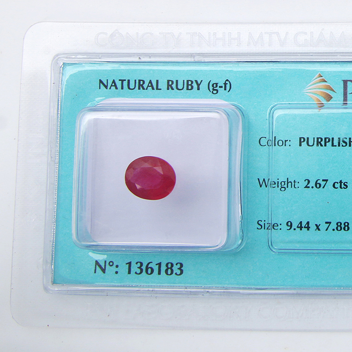 Viên đá quý phong thủy tự nhiên Ruby RBG2.67