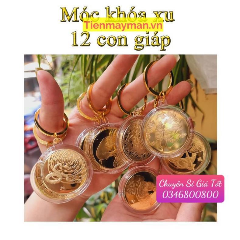 Móc Khóa Xu 12 Con Giáp Phong Thuỷ May Mắn