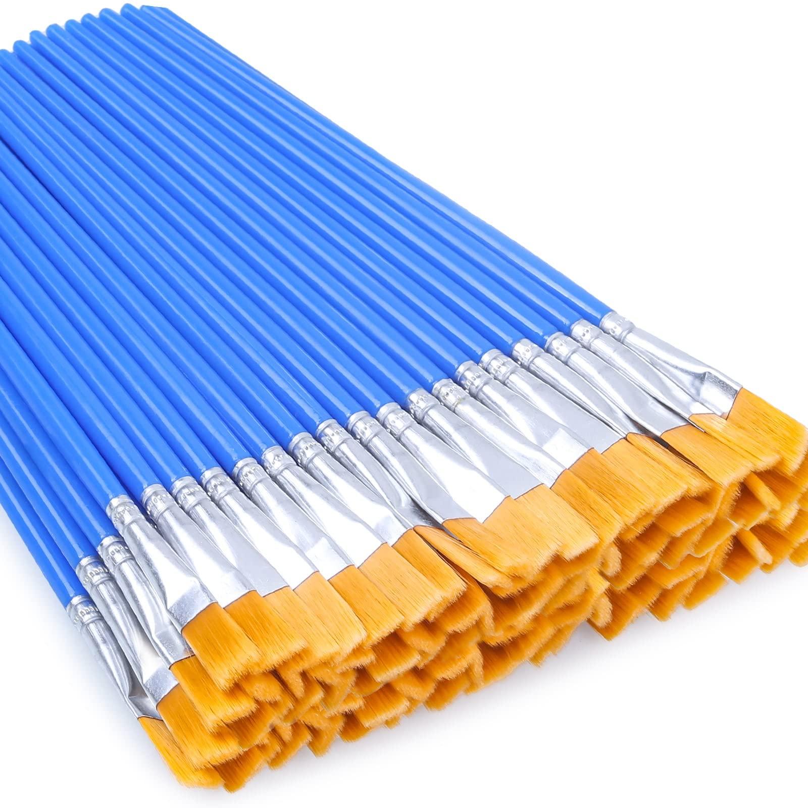 50 chiếc bàn chải phẳng để vá cho bàn chải thủ công trong lớp cho sơn màu nước acrylic