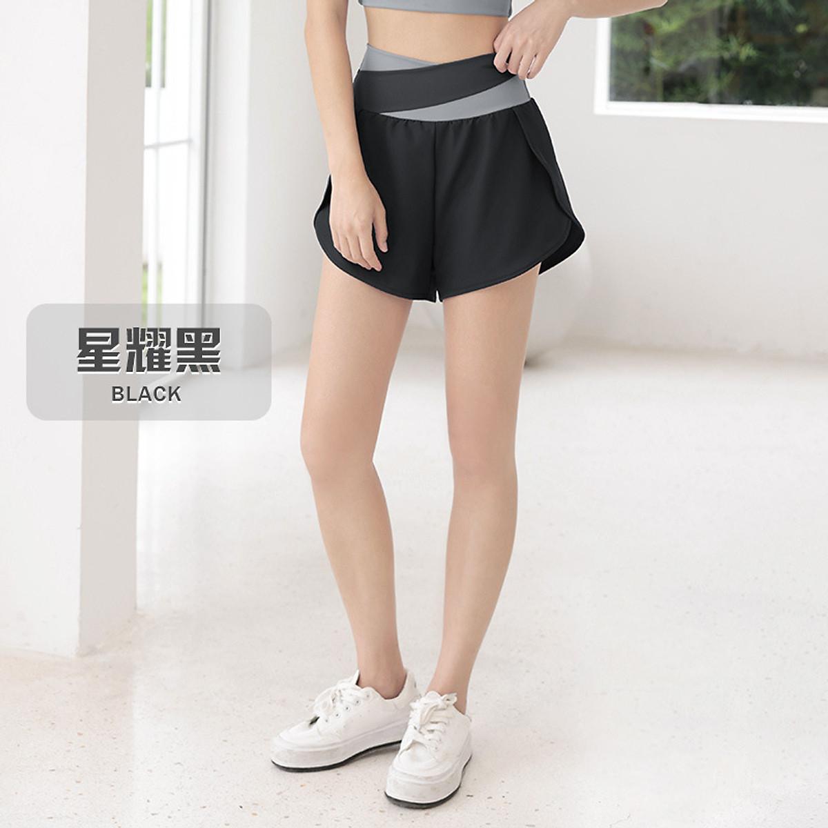 "NEW 2026" Quần Đùi Nhanh Khô Thoáng Khí Tập Thể Dục Chạy Bộ Cho Nữ Lưng Cao " HOT HOT" - Màu Xám