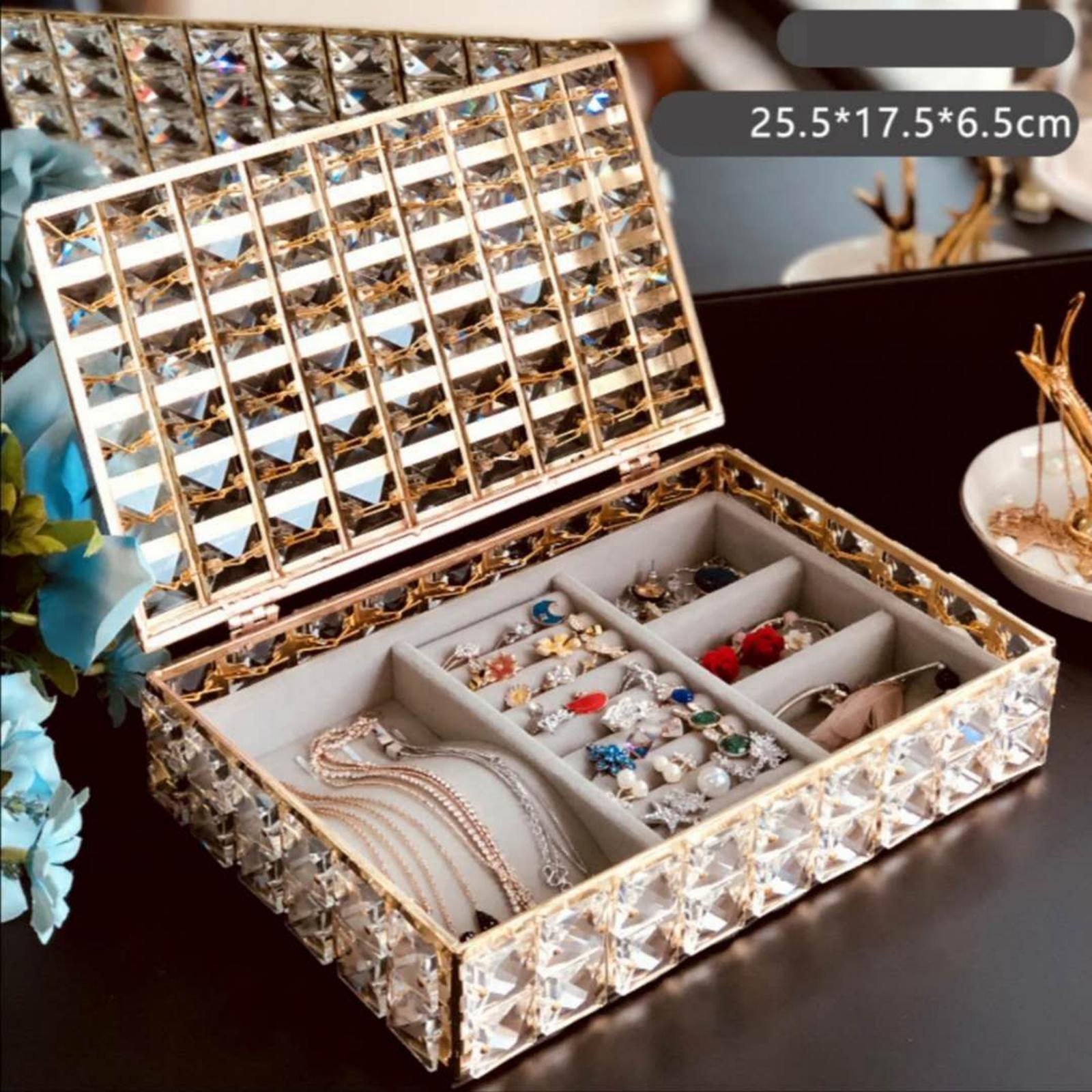 Small Jewelry Box for Women Travel Jewelry Organizer for Necklace Earring Rings Jewelry Holder Case Bangle Trinkets Organizer