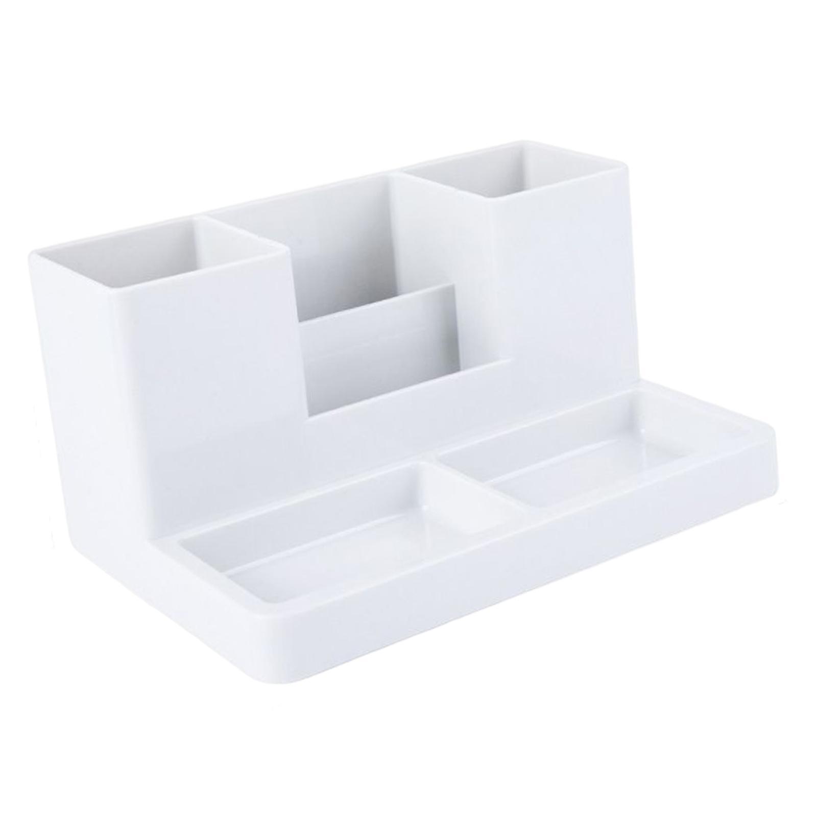 Storage Box Business Card/Pen/Pencil Holder Storage Box Office Accessories Caddy Sticky Note Tray Case Desktop Organizer with Pencil Holders
