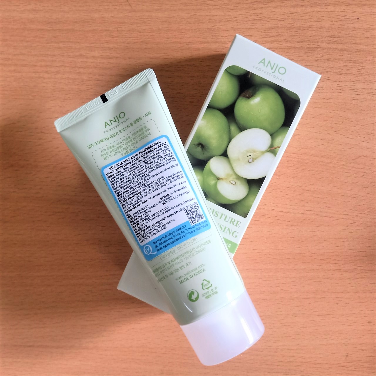 SỮA RỬA MẶT HÀN QUỐC HƯƠNG TÁO ANJO SỮA PROFESSIONAL DAILY MOISTURE FOAM CLEANSING APPLE 100g