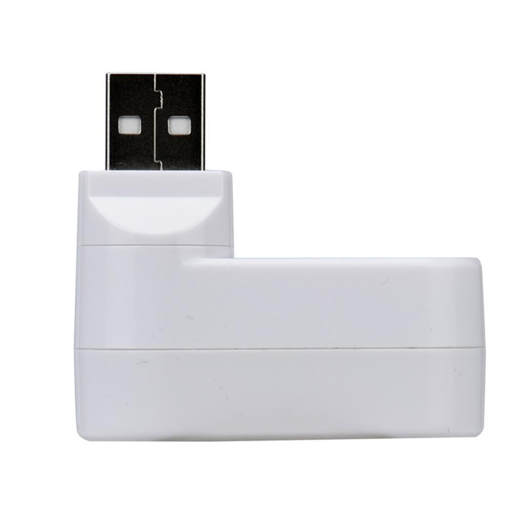 2x Rotatable 3 Ports USB 3.0 HUB + 2 USB 2.0 Adapter Splitter White