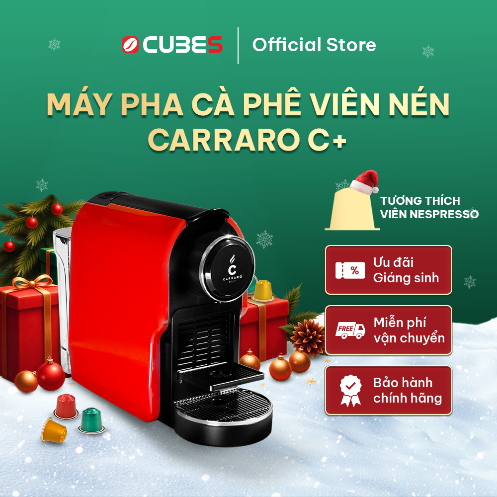 Máy Pha Cà Phê Viên Nén CARRARO C+ Tương Thích Nespresso - Hàng Chính Hãng