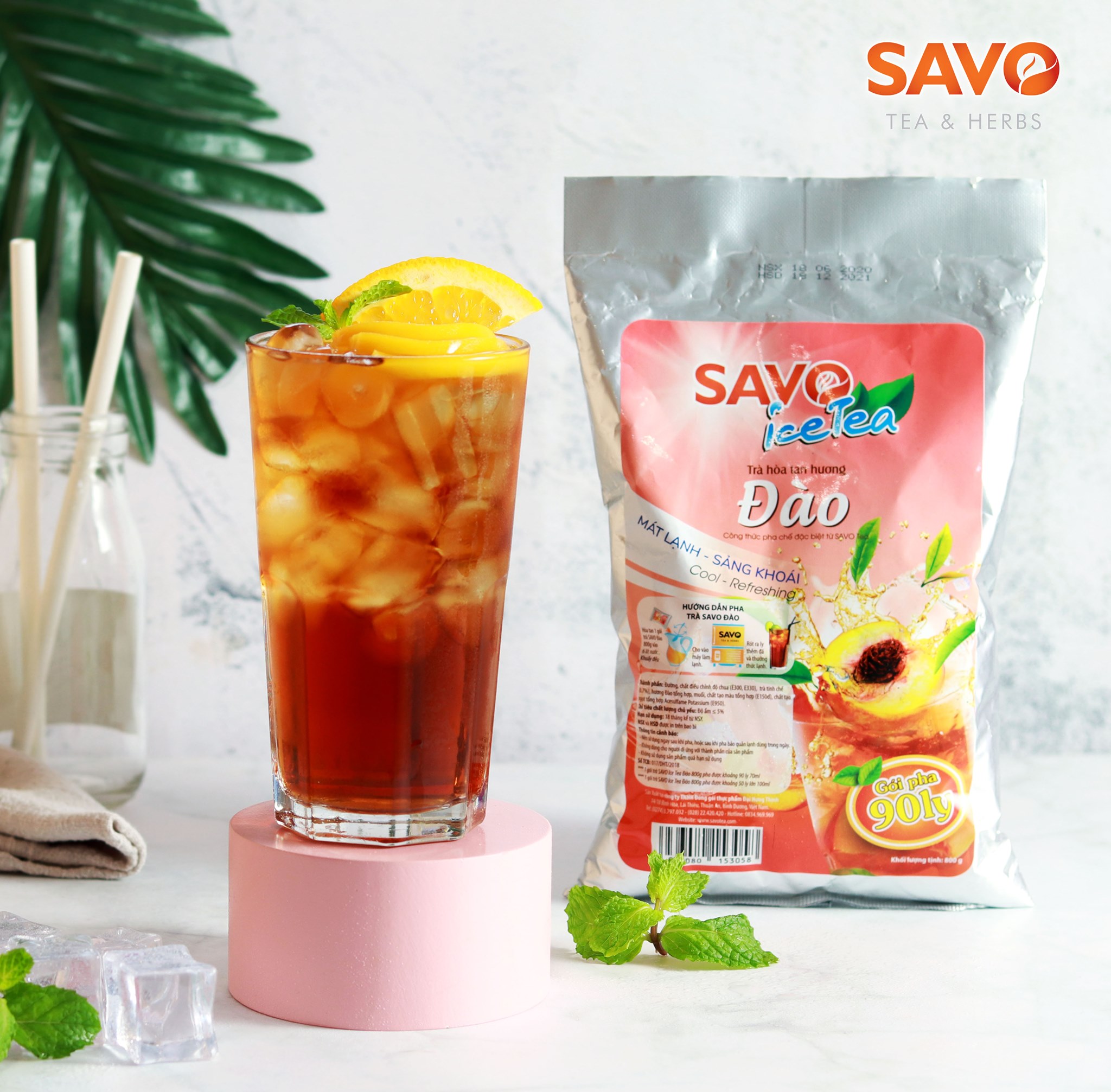 Trà SAVO Hòa Tan Đào (Peach Ice Tea) - Túi 800gr