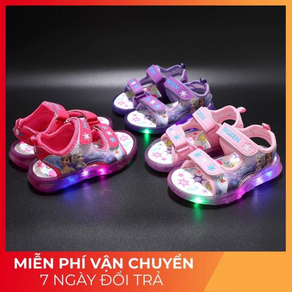 Cho Bé Dép sandal Quảng Châu cao cấp in hình Công chúa Elsa Đèn LED B-212 size 21 đến 31 cho bé