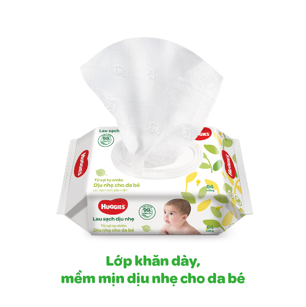 Combo 12 Gói Khăn Ướt Huggies Cacao và Bơ Hạt Mỡ (72 Miếng/ Gói)