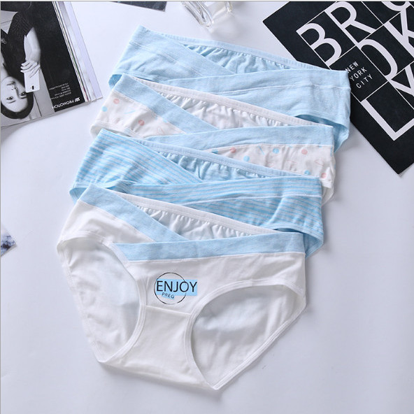 Sét 4 Quần Lótchíp Bầu Azuno Az1003 Cạp Chéo Cotton Họa Tiết Không Đường May - Xanh - 2Xl