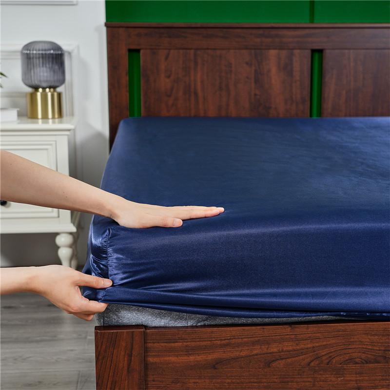 Lụa Satin Trang Bị Tấm Cao Cấp Bền Màu Bọc Nệm Thun Đôi Giường Giường Bao Nữ Hoàng Vương Kích Thước Teal