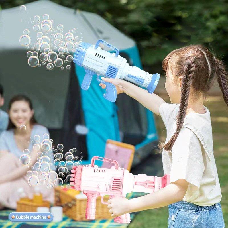 Đồ Chơi Súng Bắn Bong Bóng 36 Nòng Máy Bắn Bong Bóng Xà Phòng Loại Lớn Cho Bé ( Tặng Kèm Túi Đựng Dung Dịch)