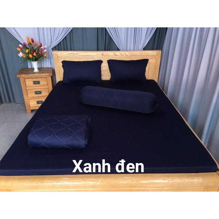 Ga - Drap Giường Lẻ Thun Mát Lạnh - Xanh Đen