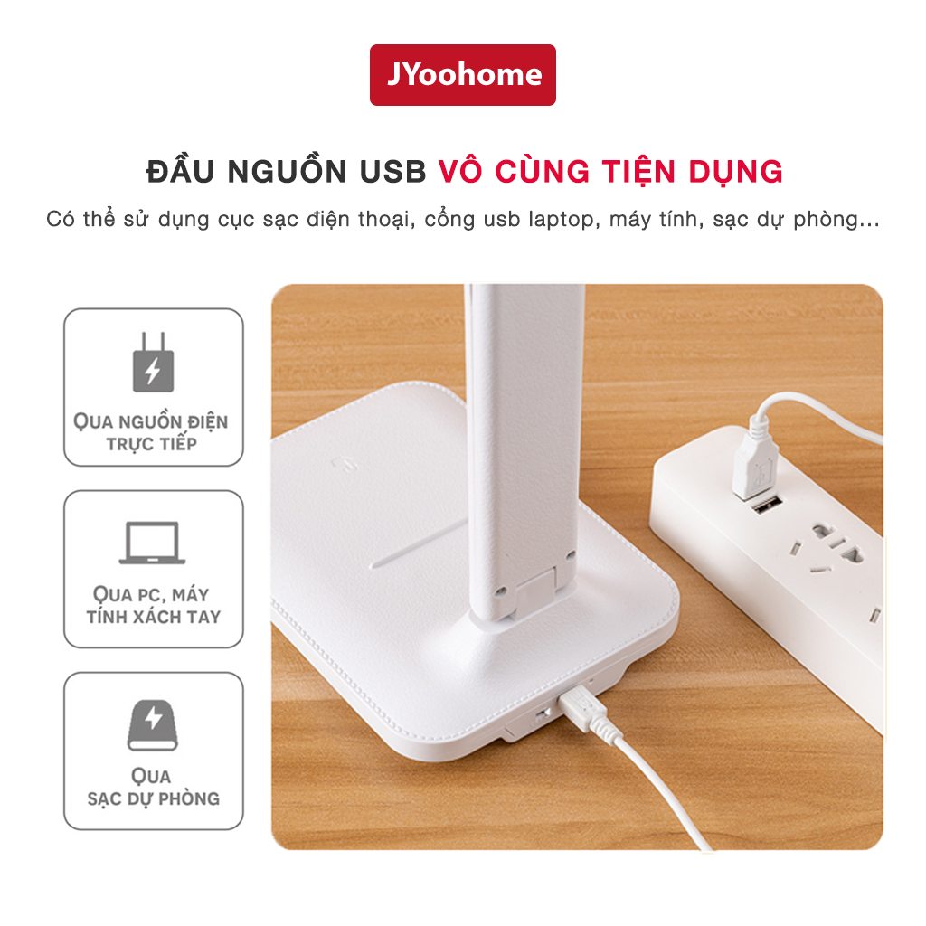 Đèn bàn học 3 chế độ ánh sáng bảo vệ mắt hỗ trợ chống cận - Đèn học Led tích điện đa năng đọc sách, làm việc kèm dây sạc - Mẫu YP904