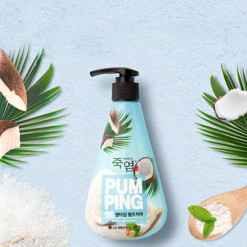 Kem đánh răng PumPing trái dừa + bạc hà hơi thở thơm mát Hàn Quốc 285g