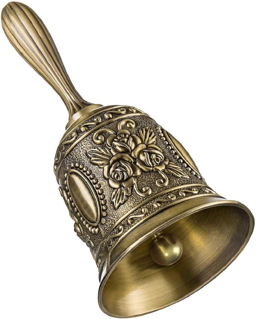 Chuông Tay, Chuông Cầm Tay, Chuông Phục Vụ Nhà Hàng, Chuông Bàn Chuông Tay Cổ Điển Cho Trường Học, Bữa Tiệc Tiếp Tân, Dịch Vụ Khách Sạn, Đồng, 5.5X5.5X11.3CM