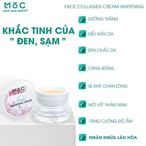 KEM DƯỠNG TRẮNG, TÁI TẠO, TRẺ HÓA, LÃO HÓA - COLLAGEN 20G - MỘC