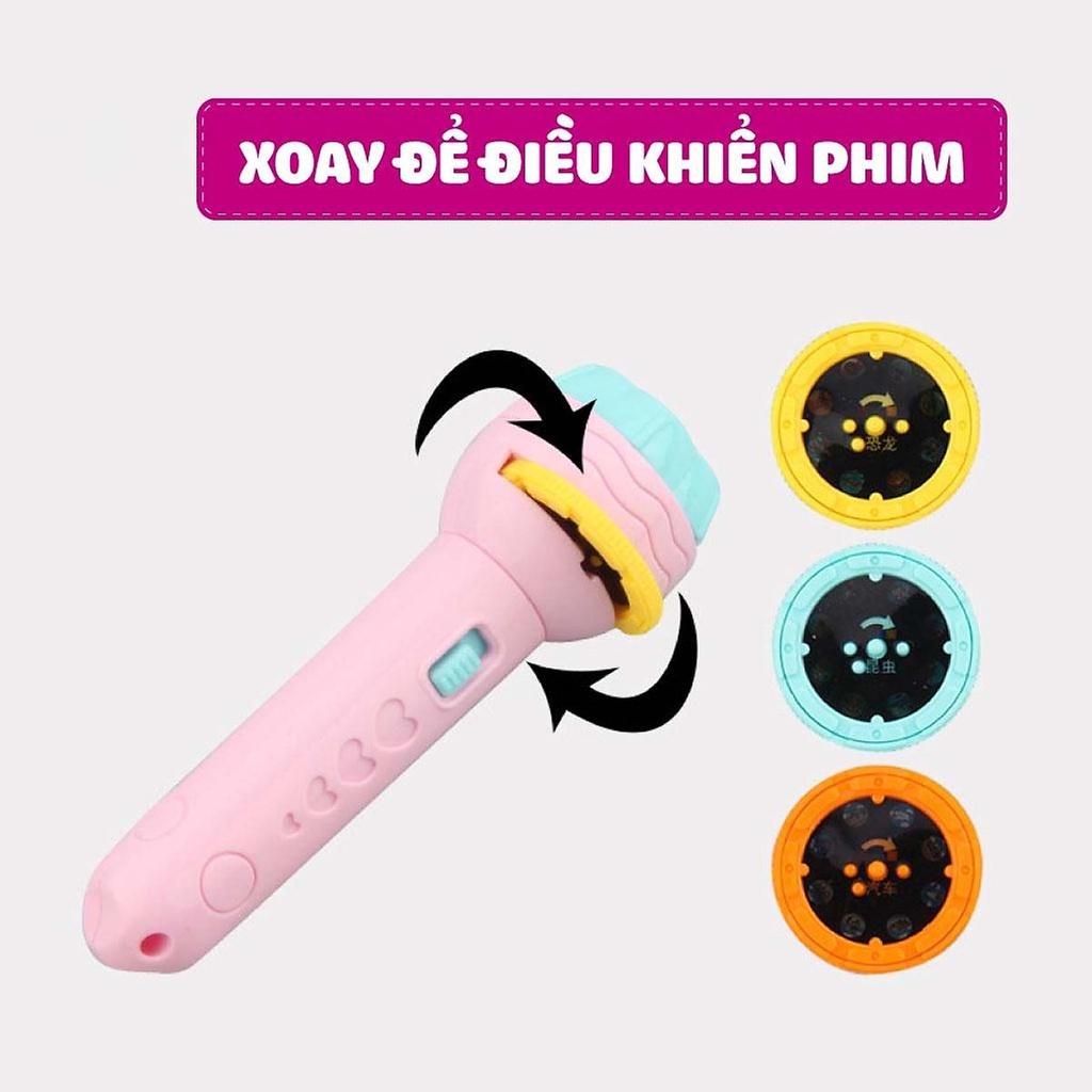 Đèn Pin Chiếu Hình Thú Động Con Vật khủng Long Bóng Các Mẫu Hoạt Hình Đáng Yêu Cho Bé Kể Chuyện Tập Vẽ