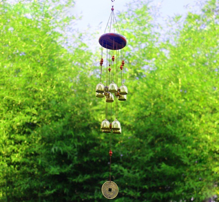 Chuông gió 2 tầng đồng tiền Long Phụng - MT02