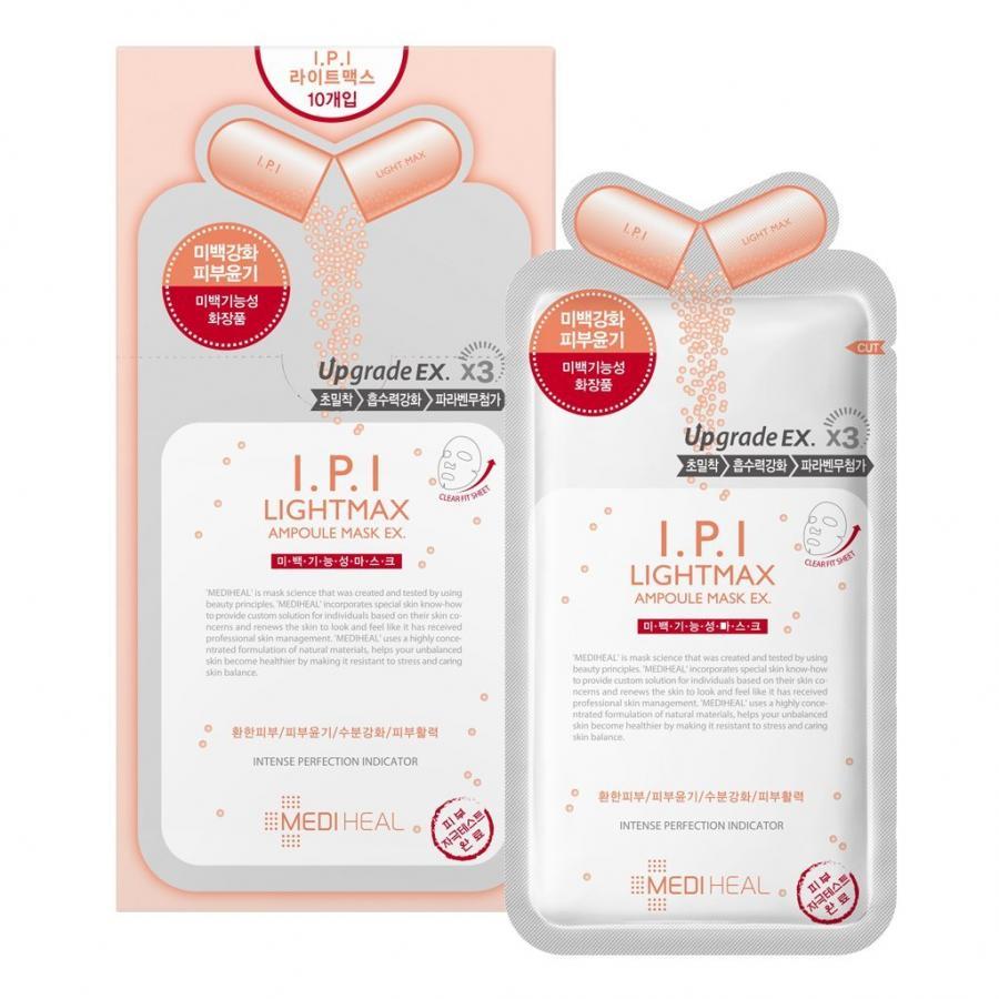 Hộp 10 Mặt Nạ chứa tinh chất I.P.I dưỡng trắng da Mediheal I.P.I Lightmax Ampoule Mask Ex 25ml x10